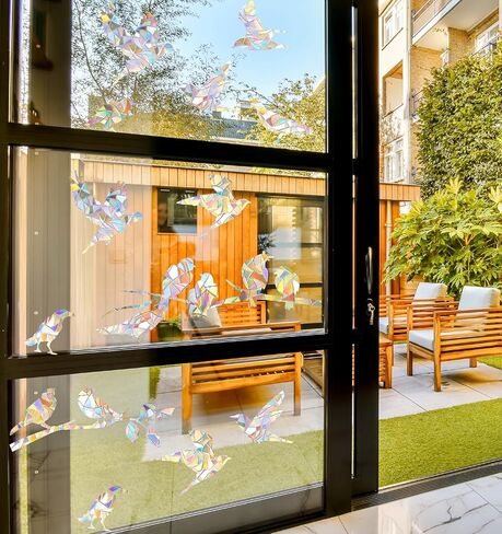 2 Sheets Bird Window Strike Prevention, Bird Strike Prevention for Windows Non-Adhesive Window Clings for Birds, Hummingbird Style Decals to Protect Birds from Collisions in Saudi Arabia