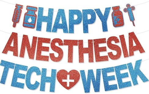 لافتة أسبوع تكنولوجيا التخدير السعيد - لا توجد زينة لأسبوع تكنولوجيا التخدير DIY لوازم الحفلات للحصول على هدايا تقدير فني التخدير in Kuwait