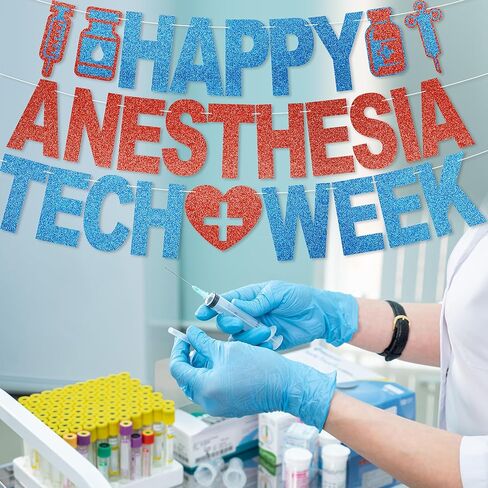 لافتة أسبوع تكنولوجيا التخدير السعيد - لا توجد زينة لأسبوع تكنولوجيا التخدير DIY لوازم الحفلات للحصول على هدايا تقدير فني التخدير in Kuwait