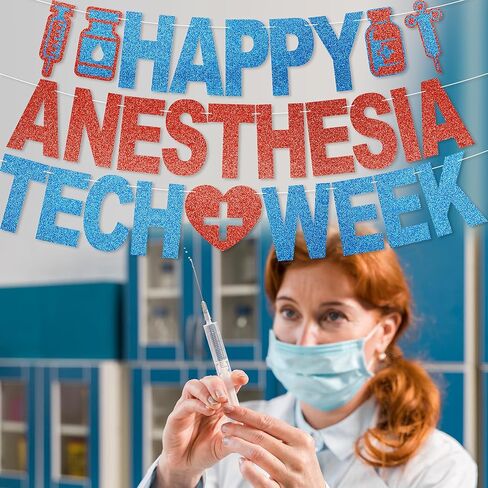 لافتة أسبوع تكنولوجيا التخدير السعيد - لا توجد زينة لأسبوع تكنولوجيا التخدير DIY لوازم الحفلات للحصول على هدايا تقدير فني التخدير in Kuwait