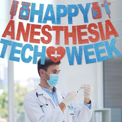 لافتة أسبوع تكنولوجيا التخدير السعيد - لا توجد زينة لأسبوع تكنولوجيا التخدير DIY لوازم الحفلات للحصول على هدايا تقدير فني التخدير in Kuwait