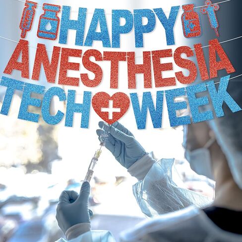 لافتة أسبوع تكنولوجيا التخدير السعيد - لا توجد زينة لأسبوع تكنولوجيا التخدير DIY لوازم الحفلات للحصول على هدايا تقدير فني التخدير in Kuwait