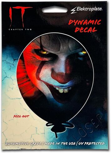 ملصق سيارة كهربائي مرخص رسميًا من فيلم تكنولوجيا المعلومات Pennywise مقاس 3.25 بوصة × 4.5 بوصة | ملصق فينيل ممتاز مناسب لجميع الأحوال الجوية للسيارات والشاحنات والمبردات وأجهزة الكمبيوتر المحمولة والمزيد | صنع في الولايات المتحدة الأمريكية in Saudi Arabia