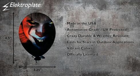 ملصق سيارة كهربائي مرخص رسميًا من فيلم تكنولوجيا المعلومات Pennywise مقاس 3.25 بوصة × 4.5 بوصة | ملصق فينيل ممتاز مناسب لجميع الأحوال الجوية للسيارات والشاحنات والمبردات وأجهزة الكمبيوتر المحمولة والمزيد | صنع في الولايات المتحدة الأمريكية in Saudi Arabia
