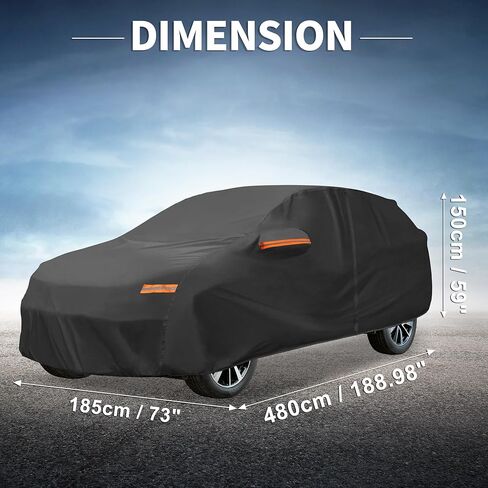 غطاء سيارة X AUTOHAUX خارجي مقاوم للماء من أشعة الشمس والمطر والثلج مع طبقة ألومنيوم بسحاب للباب الأيسر لسيارة Toyota Venza in Saudi Arabia