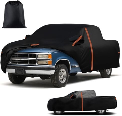 غطاء شاحنة مقاوم للماء لسيارة Ford F-250 / F-350 Super Duty 1999-2004 يناسب أسرّة الكابينة العادية مقاس 8 بوصات فقط - غطاء بيك اب خارجي لجميع الأحوال الجوية مع باب بسحاب وأشرطة مقاومة للرياح، غطاء سيارة يحمي من الغبار فوق البنفسجية in Saudi Arabia