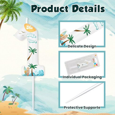 Sumind the Big One Cake Topper 1st Birthday Decorations the Big One Party Decorations Wave Theme Number 1 Candle Beach Tree for Happy Birthday Cake Topper for Party Supplies Favors in Saudi Arabia