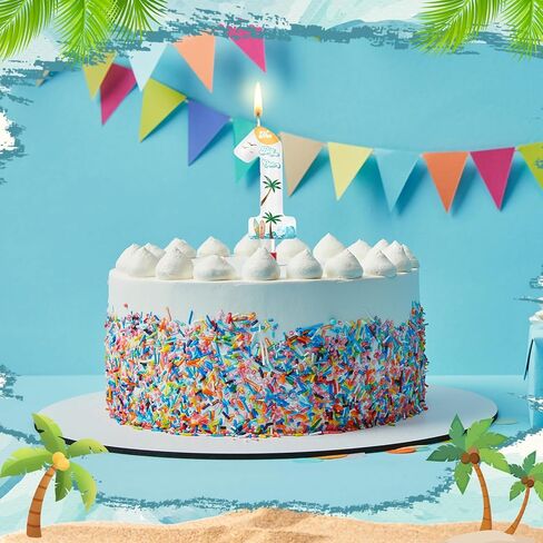 Sumind the Big One Cake Topper 1st Birthday Decorations the Big One Party Decorations Wave Theme Number 1 Candle Beach Tree for Happy Birthday Cake Topper for Party Supplies Favors in Saudi Arabia