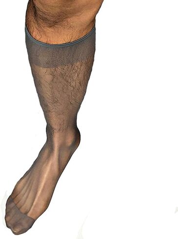 Goobester Men Formal Wear Sheer Suit Men Transparent Thin Business Tube Dress Socks in Saudi Arabia