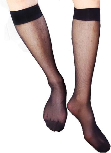 Goobester Men Formal Wear Sheer Suit Men Transparent Thin Business Tube Dress Socks in Saudi Arabia