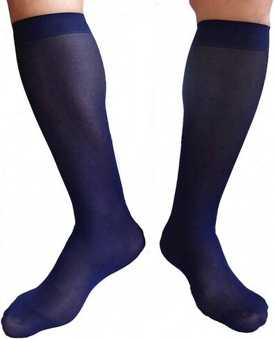 Goobester Men Formal Wear Sheer Suit Men Transparent Thin Business Tube Dress Socks in Saudi Arabia