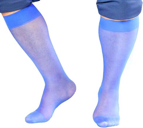 Goobester Men Formal Wear Sheer Suit Men Transparent Thin Business Tube Dress Socks in Saudi Arabia