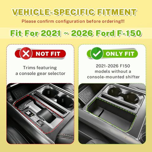 Center Console Organizer Hidden Storage Cover Compatible with Ford F-150 2021 2022 2023 2024 2025 2026 Accessories, 2021-2026 F150 Driver Side Pocket Insert Panel (Without Console Shifter) in Saudi Arabia