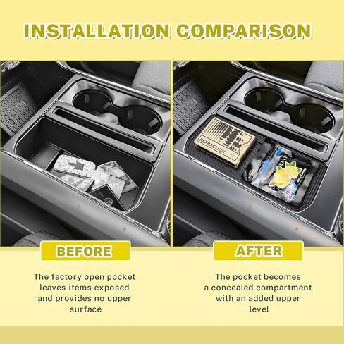 Center Console Organizer Hidden Storage Cover Compatible with Ford F-150 2021 2022 2023 2024 2025 2026 Accessories, 2021-2026 F150 Driver Side Pocket Insert Panel (Without Console Shifter) in Saudi Arabia