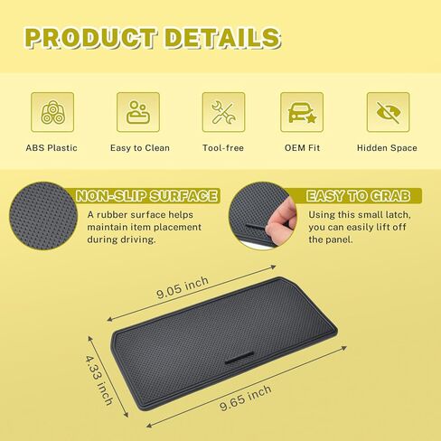 Center Console Organizer Hidden Storage Cover Compatible with Ford F-150 2021 2022 2023 2024 2025 2026 Accessories, 2021-2026 F150 Driver Side Pocket Insert Panel (Without Console Shifter) in Saudi Arabia