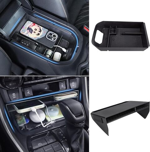 Center Console Organizer for Toyota RAV4 2019-2025, Armrest Tray Insert Storage Box for RAV4 Adventure/Hybrid/XLE/LE/Limited/TRD Off-Road/Premium/XLE Premium, ABS Plastic, 2 Pcs in Kuwait