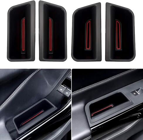 صندوق تخزين 4 قطع لمقبض الباب لسيارة Ford Explorer - مقاس مخصص، منظم أقصى، سهل التركيب، مادة ABS متينة، مثالي لملحقات موديلات Ford Explorer 2020-2024 in Kuwait