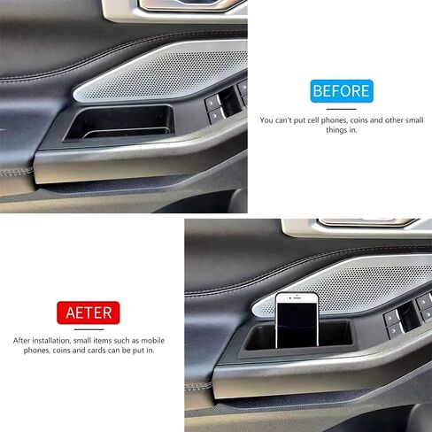 صندوق تخزين 4 قطع لمقبض الباب لسيارة Ford Explorer - مقاس مخصص، منظم أقصى، سهل التركيب، مادة ABS متينة، مثالي لملحقات موديلات Ford Explorer 2020-2024 in Kuwait