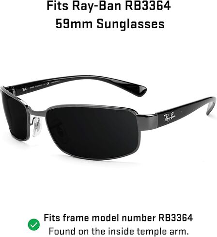 عدسات بديلة Revant لنظارات Ray-Ban RB3364 مقاس 59 مم - كروم أسود عاكس غير مستقطب in Saudi Arabia