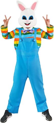 EraSpooky Easter Bunny Costume for Adults Funny Rabbit Costume with Plush Bunny Mask Easter Mascot in Saudi Arabia