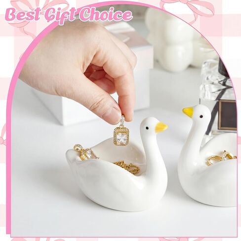 2 قطعة صينية مجوهرات أوزة سخيفة أطباق حلية حامل حلقة سيراميك وعاء حلية صغير ديكور لطيف ديكور غرفة أوزة سخيفة ملحقات الغرور للخواتم والأقراط والقلائد ومفاتيح الساعة in Kuwait