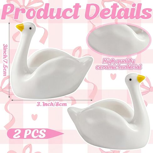 2 قطعة صينية مجوهرات أوزة سخيفة أطباق حلية حامل حلقة سيراميك وعاء حلية صغير ديكور لطيف ديكور غرفة أوزة سخيفة ملحقات الغرور للخواتم والأقراط والقلائد ومفاتيح الساعة in Kuwait