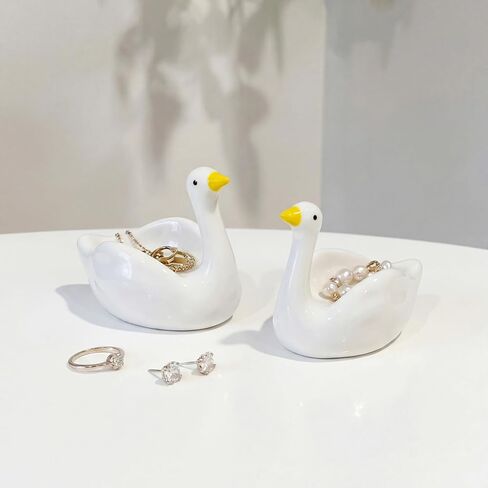 2 قطعة صينية مجوهرات أوزة سخيفة أطباق حلية حامل حلقة سيراميك وعاء حلية صغير ديكور لطيف ديكور غرفة أوزة سخيفة ملحقات الغرور للخواتم والأقراط والقلائد ومفاتيح الساعة in Kuwait