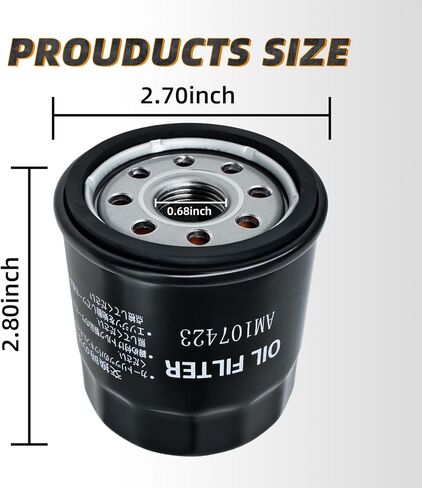 فلتر زيت AM107423 لمحركات Kawasaki FX850V FX801V FJ180V FH381-721V FH601-770D FX751-FX1000V ومحركات Club Car 1016467-يستبدل 49065-0724، 49065-7010، AM107423 - حزمة من 2 in Kuwait