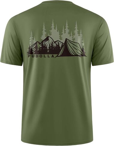 Pudolla Men's Fishing Swim Shirts Short Sleeve Sun Protection UV UPF 50+ SPF T-Shirt Quick Dry Lightweight Water Tops in Kuwait