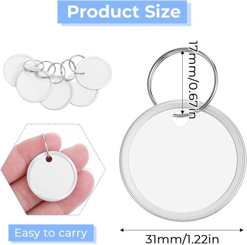 300pcs Silver Aluminum Metal Rim Key Tags with Ring, 31mm Round White Paper Key Labels for Car Keys and Door Keys Organization in Saudi Arabia