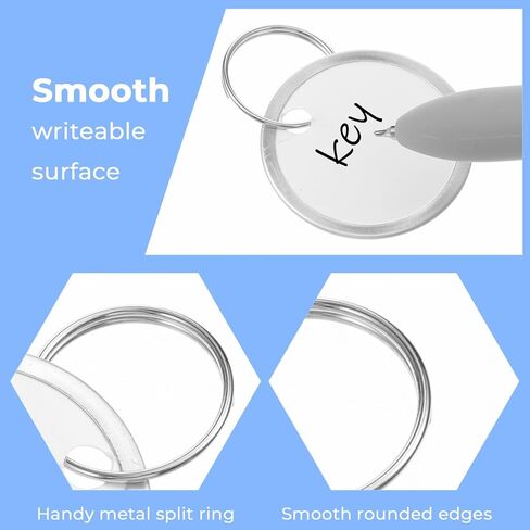 300pcs Silver Aluminum Metal Rim Key Tags with Ring, 31mm Round White Paper Key Labels for Car Keys and Door Keys Organization in Saudi Arabia
