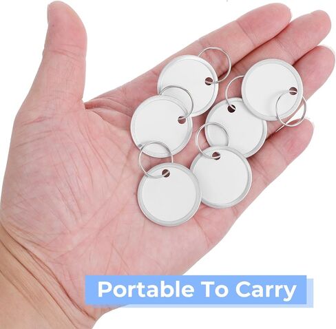 300pcs Silver Aluminum Metal Rim Key Tags with Ring, 31mm Round White Paper Key Labels for Car Keys and Door Keys Organization in Saudi Arabia