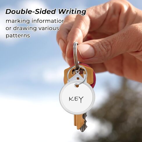 300pcs Silver Aluminum Metal Rim Key Tags with Ring, 31mm Round White Paper Key Labels for Car Keys and Door Keys Organization in Saudi Arabia