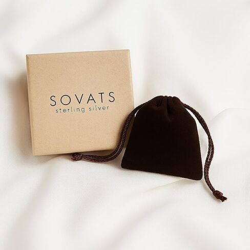 خاتم SOVATS من الفضة الإسترليني عيار 925 بدائرة مفتوحة للنساء - مطلي بالروديوم، تصميم بسيط قابل للتكديس، مجوهرات خالية من النيكل in Kuwait