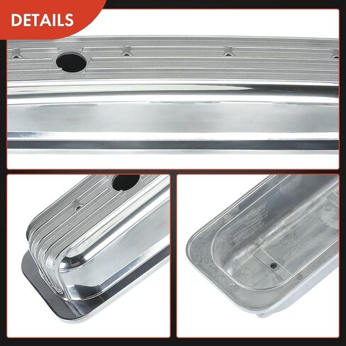 A-Premium Upgraded Aluminum Engine Valve Cover with Valve Cover Gasket and Breather Cap Compatible with Chevy 1987-1997 Small Block, 5.0L/305 5.7L/350, 2-PC Set in Saudi Arabia