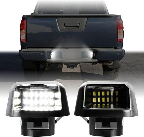 USR 07-19 D40 Pickup Truck License Plate Light – Plate Lamps (Left + Right) Pair - Compatible with 2007-2019 Nissan Frontier Pick Up Trucks All Models such as S, SV, Pro-4X (LED WHITE 6000K UPGRADE) in Saudi Arabia