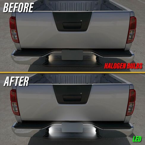 USR 07-19 D40 Pickup Truck License Plate Light – Plate Lamps (Left + Right) Pair - Compatible with 2007-2019 Nissan Frontier Pick Up Trucks All Models such as S, SV, Pro-4X (LED WHITE 6000K UPGRADE) in Saudi Arabia