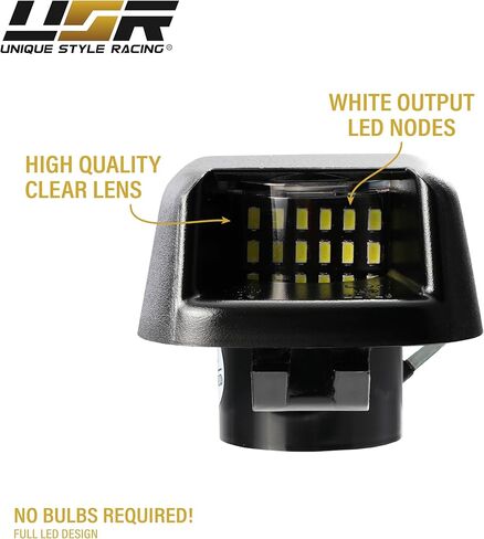 USR 07-19 D40 Pickup Truck License Plate Light – Plate Lamps (Left + Right) Pair - Compatible with 2007-2019 Nissan Frontier Pick Up Trucks All Models such as S, SV, Pro-4X (LED WHITE 6000K UPGRADE) in Saudi Arabia