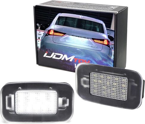 iJDMTOY OEM-Fit 3W Full LED License Plate Light Kit Compatible With Lexus 2014-2019 IS, 2014-2019 GS, 2015-2019 RC; Compatible With Toyota 2024-up Crown, Powered by 18-SMD Xenon White LED Diodes in Saudi Arabia