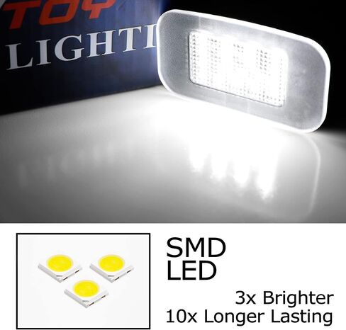 iJDMTOY OEM-Fit 3W Full LED License Plate Light Kit Compatible With Lexus 2014-2019 IS, 2014-2019 GS, 2015-2019 RC; Compatible With Toyota 2024-up Crown, Powered by 18-SMD Xenon White LED Diodes in Saudi Arabia