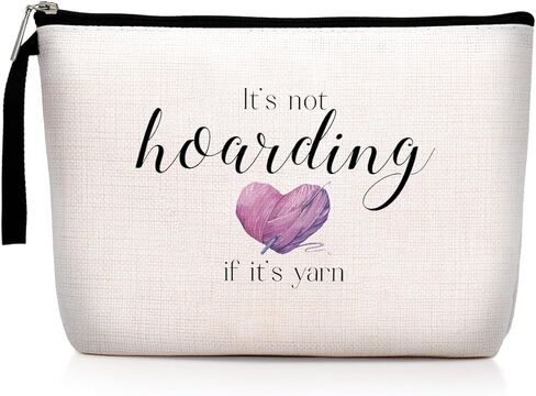 Funny Gifts for Crocheting Gifts Christmas Birthday Gifts Humorous Novelty Present for Knitting and Crochet Beginner Crochet Lovers Knitting Bag - It's not Hoarding if it's Yarn, Crochet Makeup Bag in Kuwait