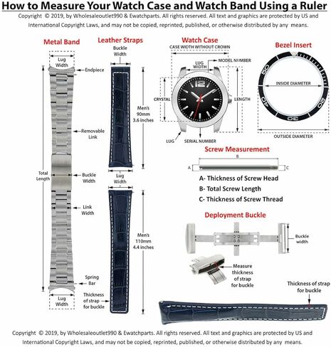 Ewatchparts Leather Watch Band Strap Compatible With Pasha De Cartier 20mm Gold Deployment Clasp Black in Saudi Arabia