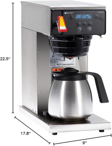 ماكينة تحضير القهوة الحرارية التجارية ذات الجهد المزدوج Axiom-DV-TC من Bunn 38700.0011، أسود/مقاوم للصدأ (قياسي 120 فولت) in Kuwait