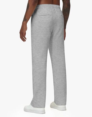 JWM Men's Fleece Open Bottom Sweatpants Straight Leg Uncuffed Cotton Athletic Running Lounge Pants with Zipper Pockets in Kuwait