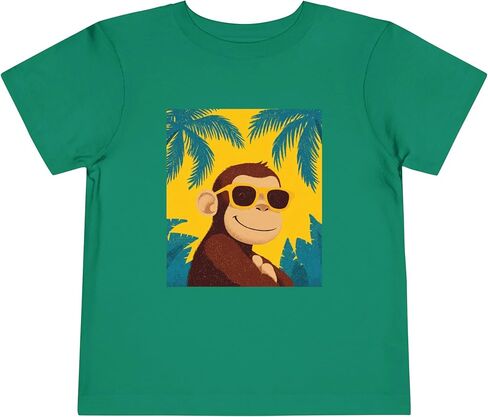 Cool Curious George Sunglasses Monkey Toddler Tee | Tropical Palm Vacation in Saudi Arabia