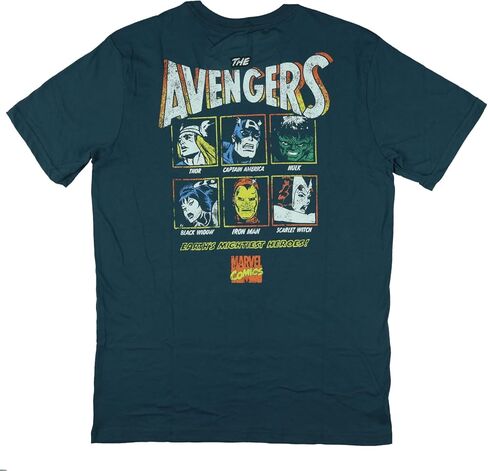 قميص للأولاد من Marvel Comics بأكمام قصيرة مطبوع عليه Captain America Thor Hulk Iron Man من الأمام والخلف in Saudi Arabia