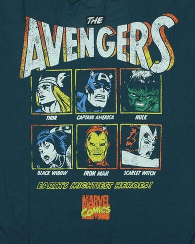 قميص للأولاد من Marvel Comics بأكمام قصيرة مطبوع عليه Captain America Thor Hulk Iron Man من الأمام والخلف in Saudi Arabia
