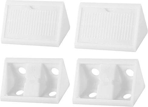 42x20x20mm(LxWxH) Plastic Corner Brackets -100Pack - Good for Furniture Repairing - 4 Holes L Shape Right Angle Brace - White in Kuwait