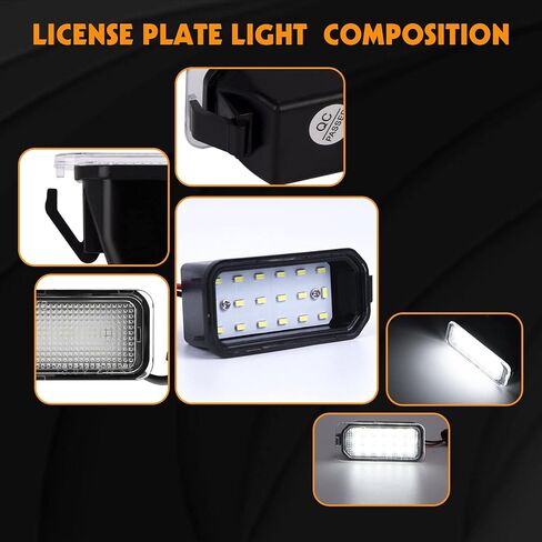 x xotic tech Pair LED License Plate Light Lamps Error Free Compatible with Ford Edge CMAX Ranger or Jaguar XJ XF, 18-SMD Xenon White (Replace Part# 6M2Z13550A 6M2Z-13550-A C2D16179 FO2875100) in Saudi Arabia