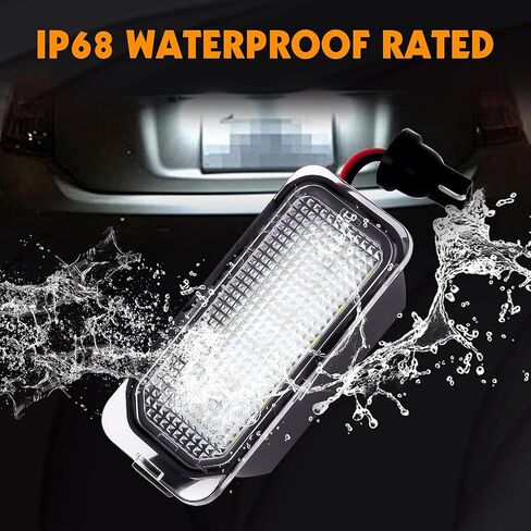 x xotic tech Pair LED License Plate Light Lamps Error Free Compatible with Ford Edge CMAX Ranger or Jaguar XJ XF, 18-SMD Xenon White (Replace Part# 6M2Z13550A 6M2Z-13550-A C2D16179 FO2875100) in Saudi Arabia